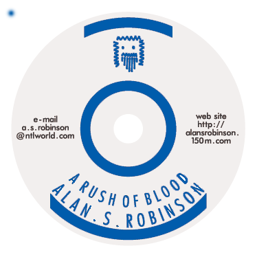 A picture of the CD A rush of blood by the singer songwriter Alan.s.Robinson