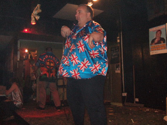 Comedian Gary Skyner on stage at the Variety Clun Nottingham