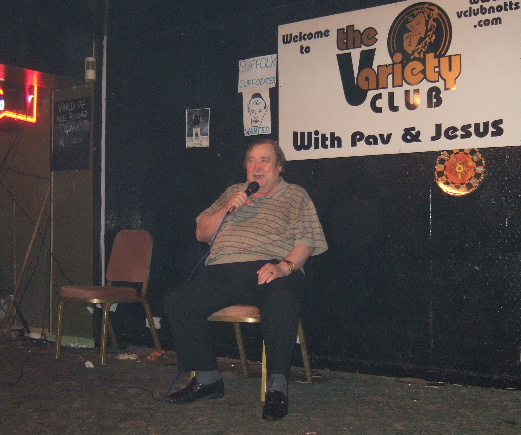 Sit down comedian Bernard Manning.